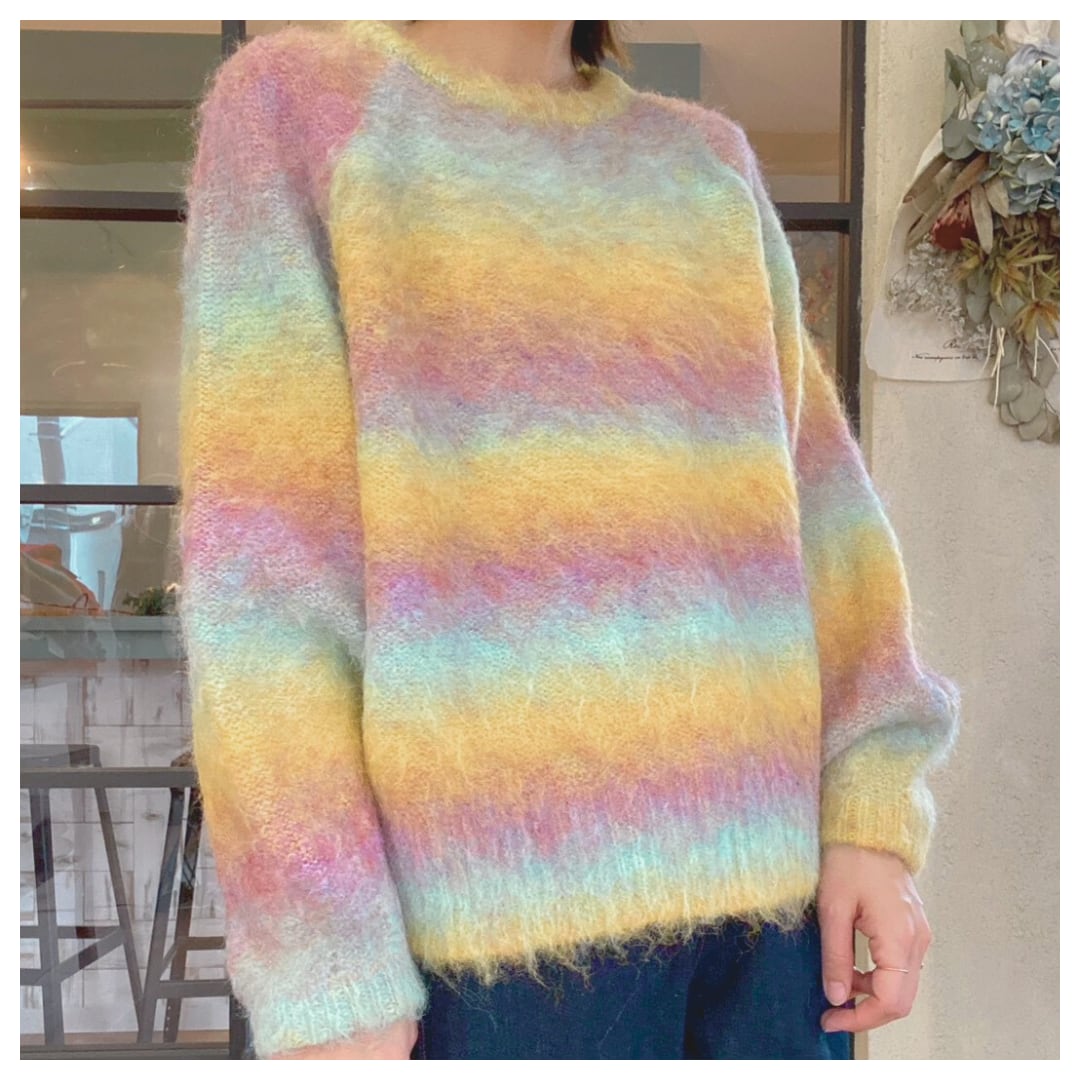 【CLOCHE】グラデーションボーダーニット