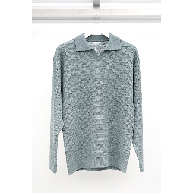 [Blanc YM] (ブランワイエム) BL-23S-SKS Skipper Knit Shirt (Slate Gray)