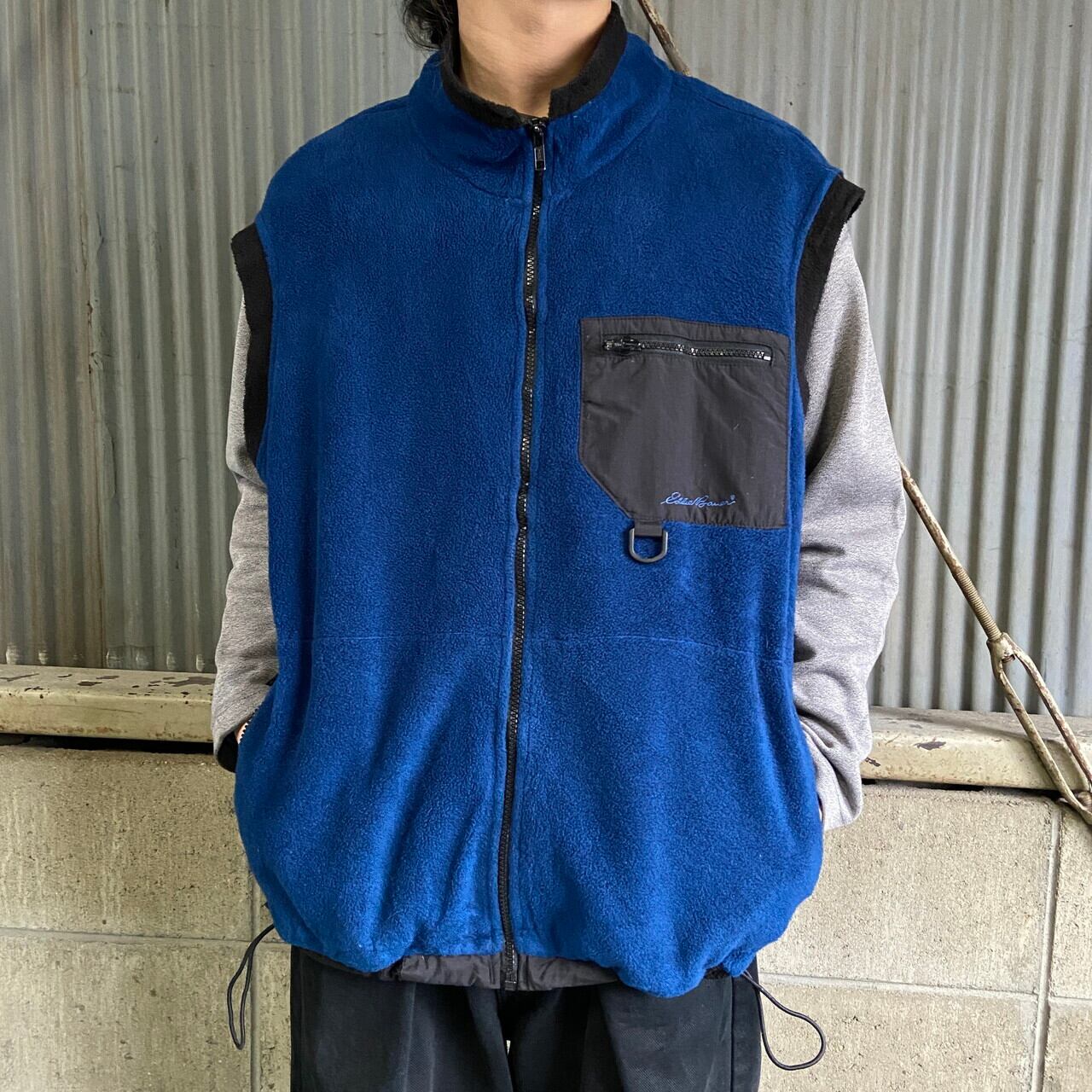 vintage]Eddie bauer黒タグ フィッシングベスト ビッグサイズ 80年代 