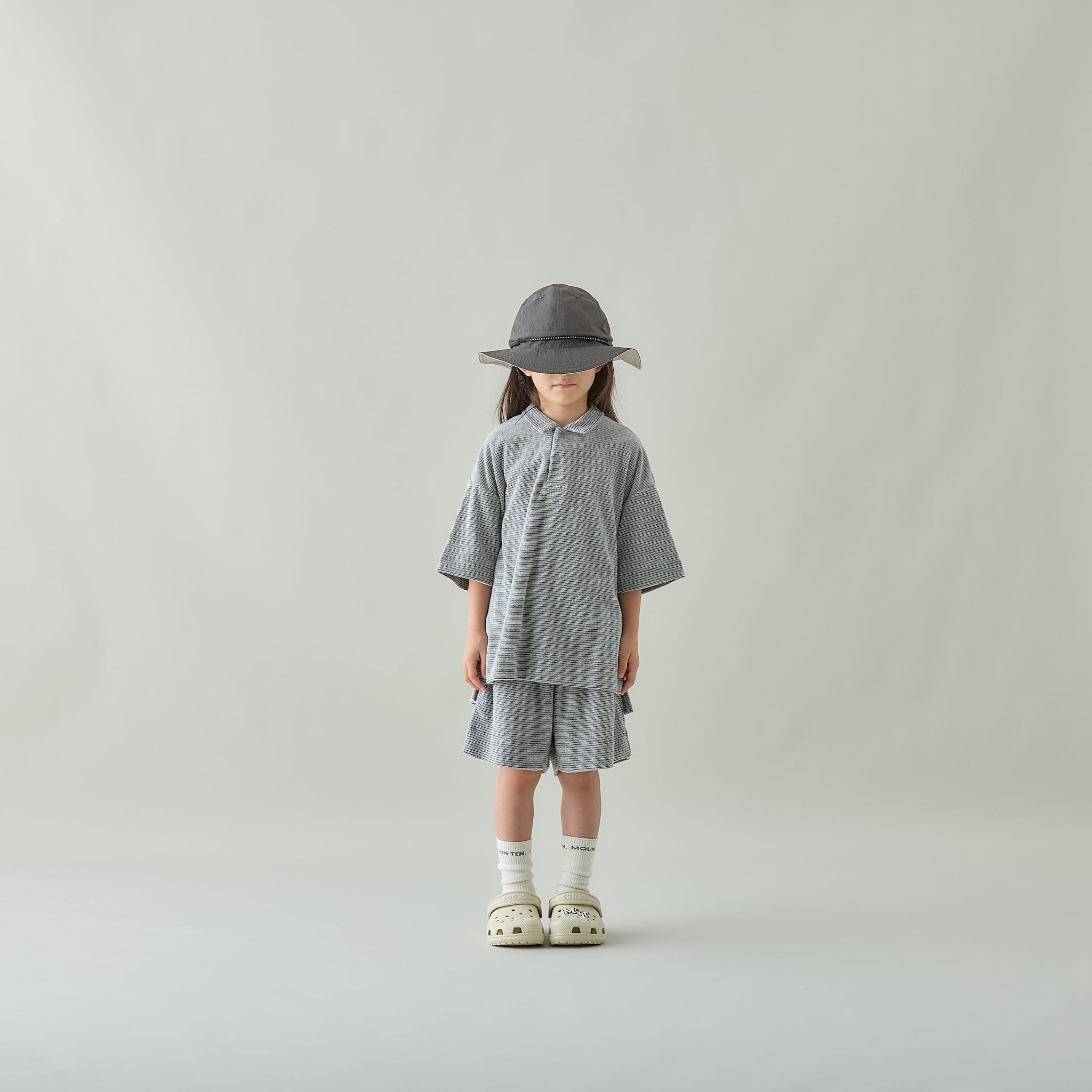 MOUN TEN./pile border polo shirt