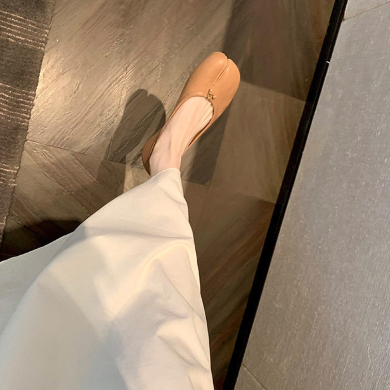 足袋型 ローヒール フラットパンプス 　全3色　 00062