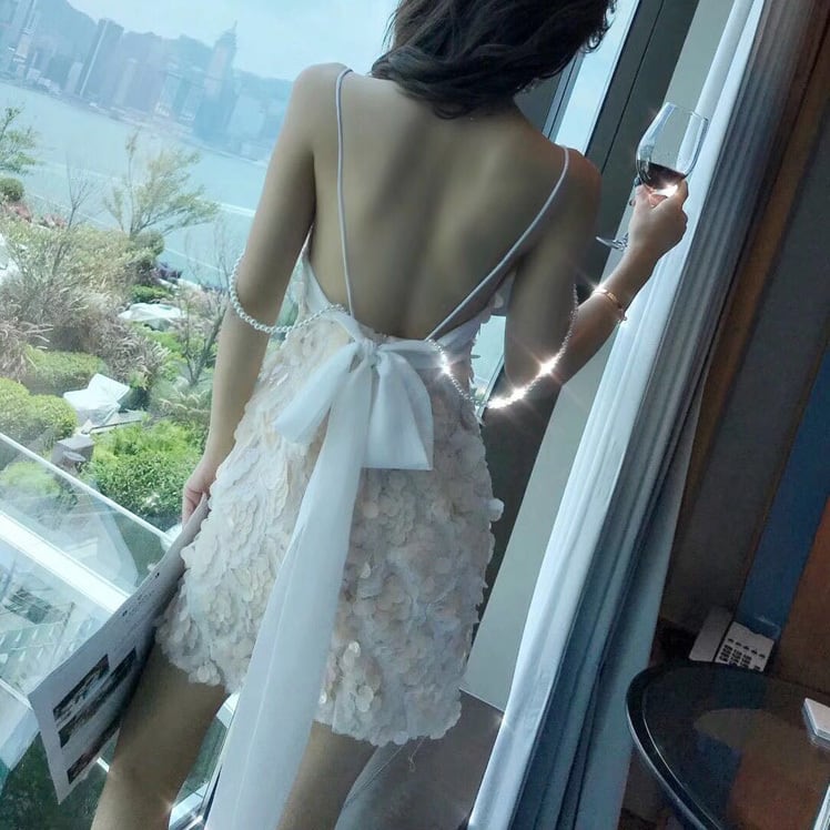 【alice+olivia】ビーズ+ビジュー フル装飾 キャミワンピース ドレス