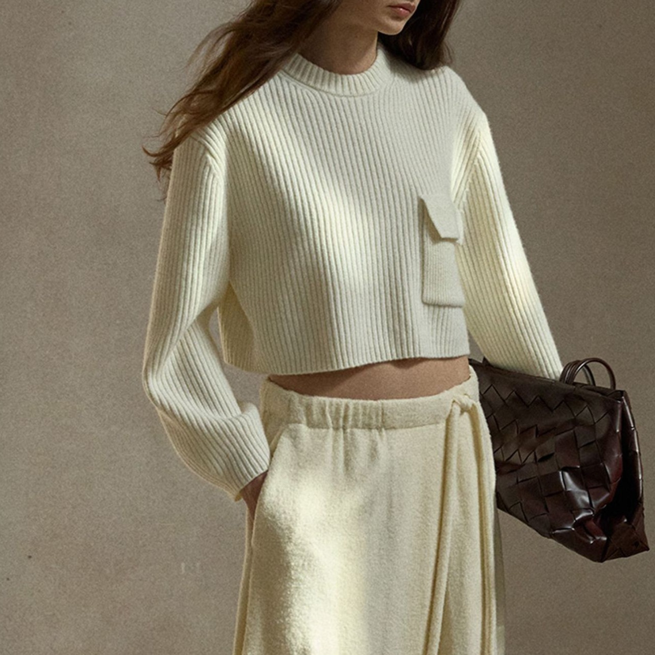 Rib Short Knit Top  T4224