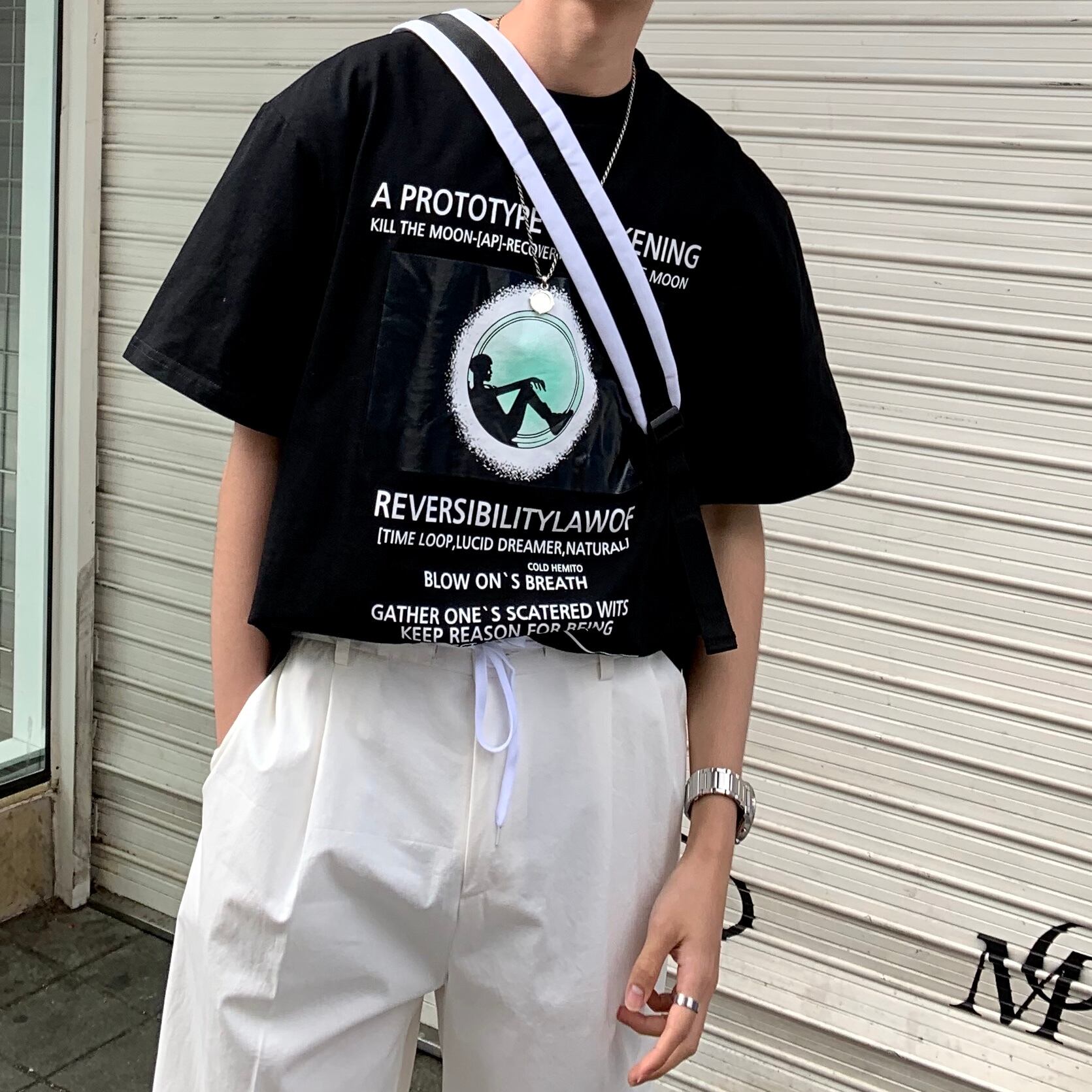 全2色 Tシャツ カットソー プリント カジュアル おしゃれ