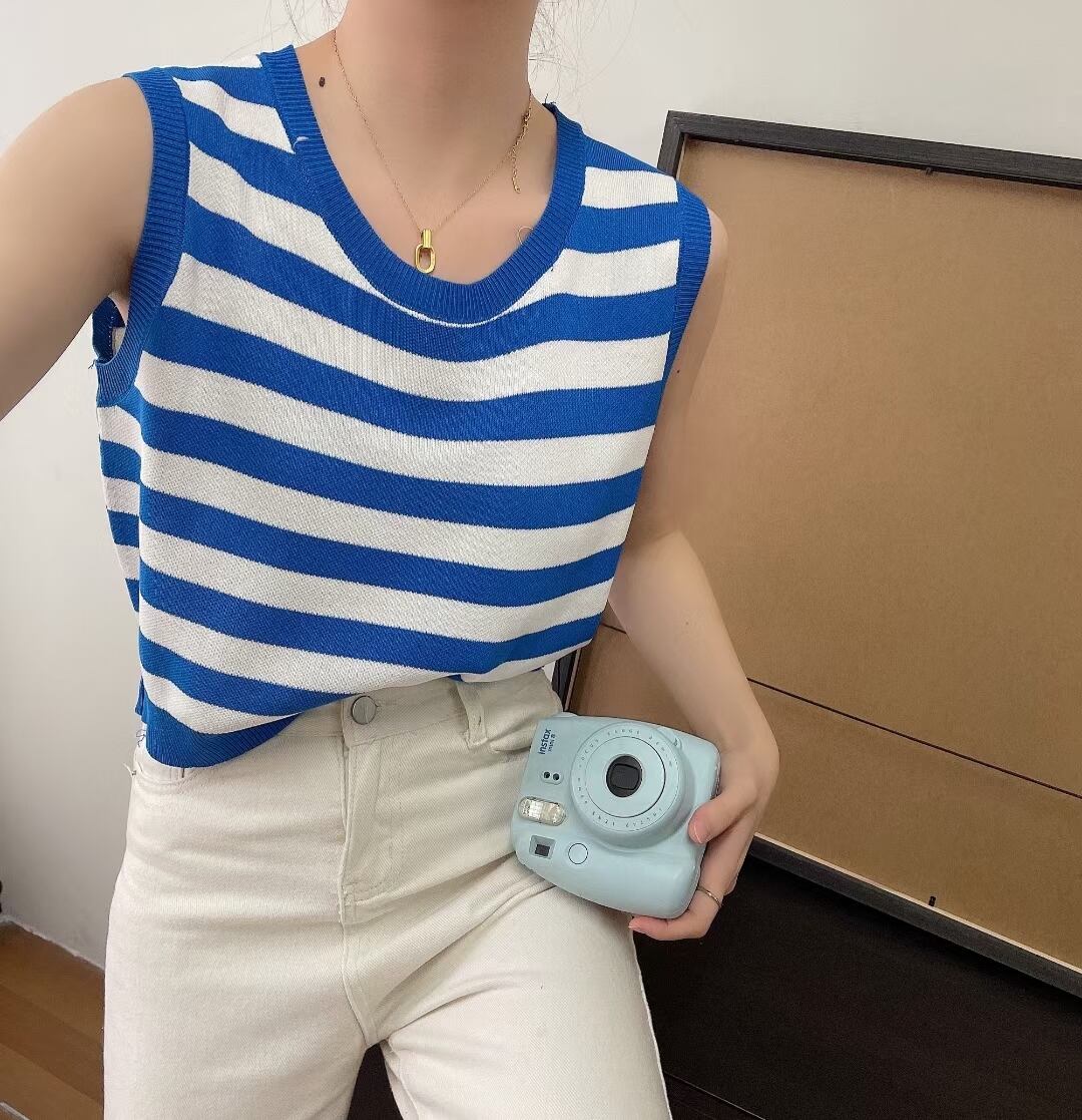 ボーダーニットタンクトップ　AJ1050-3029