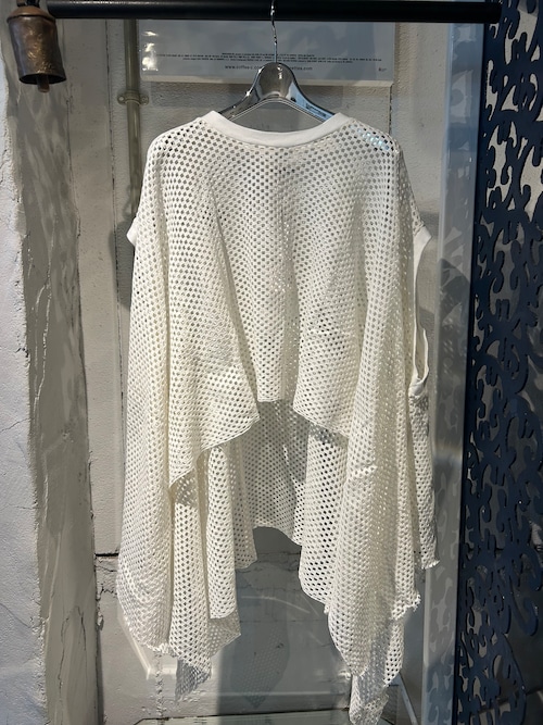 (UN)decided translucent  mesh poncho tee