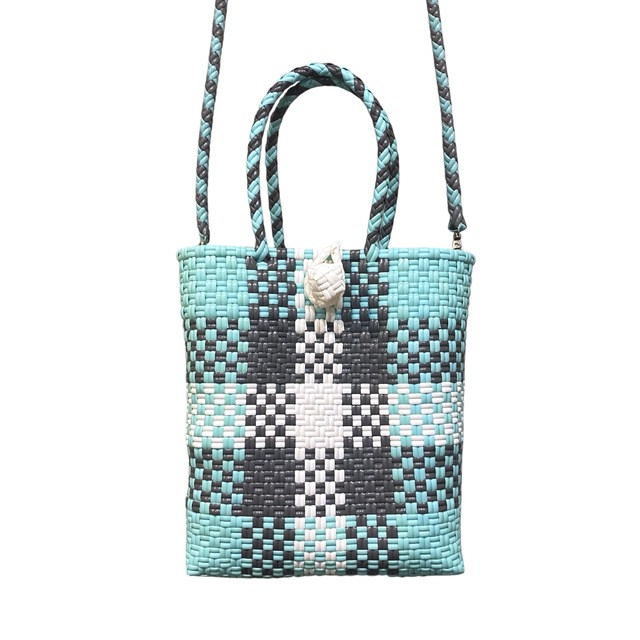 2WAY SHOULDER BAG - LIGHT BLUE × CHARCOAL