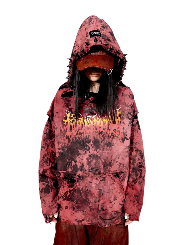 【LOVE KILLER×DES'N'ATE】GRAPHIC BLACK LETTER HOODIE