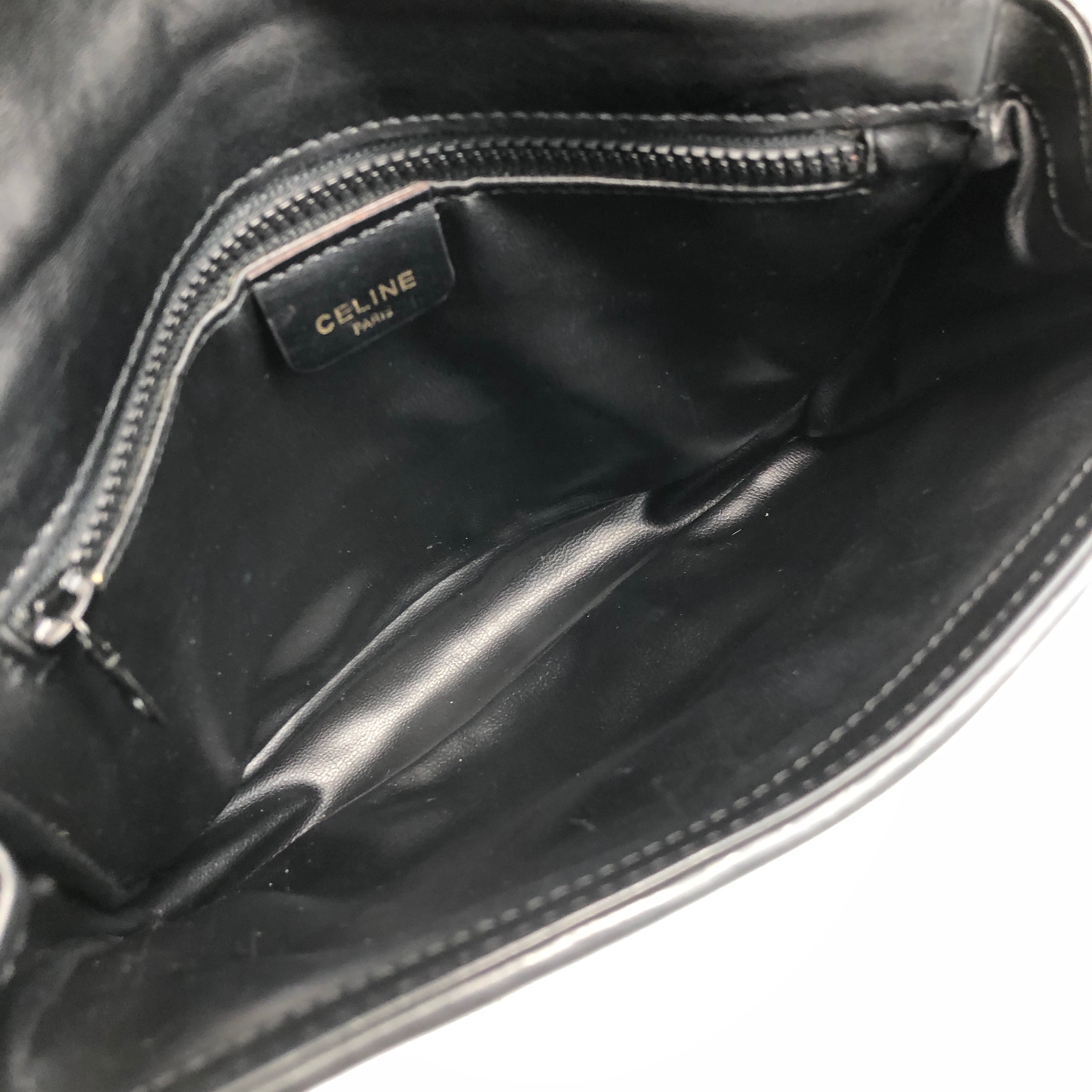 CELINE セリーヌ ショルダーバッグ ブラック ブラゾン レザー バイア