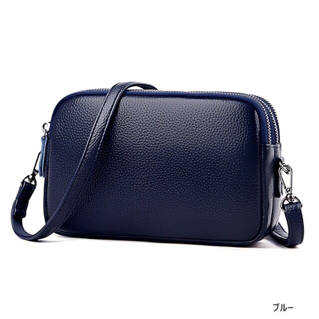 レディース ショルダーバッグ レザー 4色 ブラック ブルー グレー