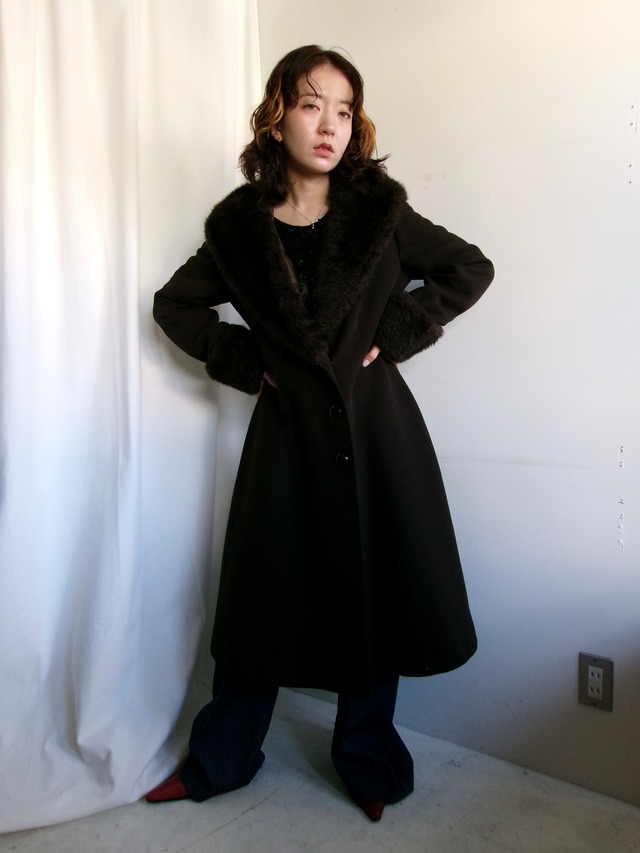 Fur shawl design coat Made in Italy