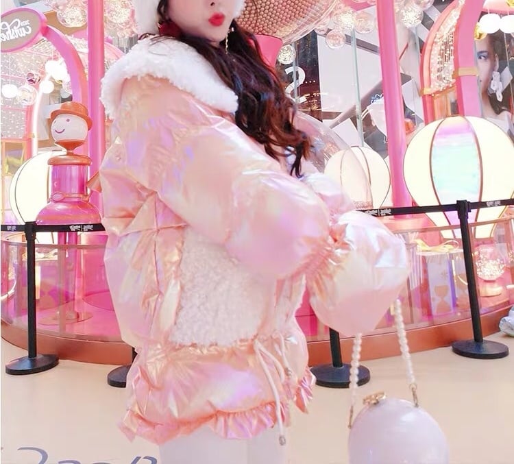 ☆【2カラー】ピンク ブルー 水色 コート ジャケット アウター ダウン