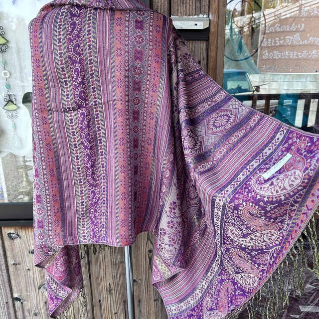 ナチュラル柄パシュミナストール