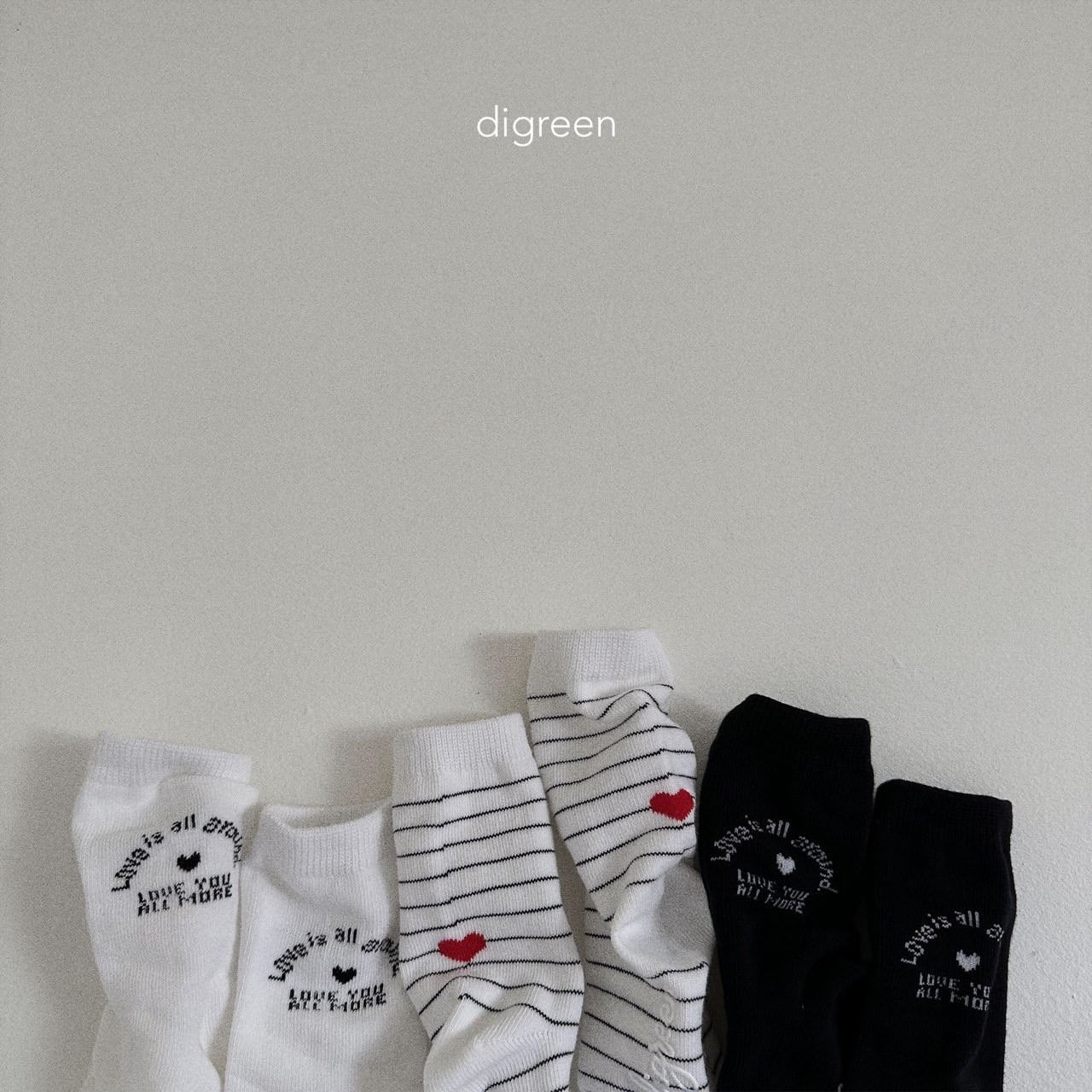 no.162 digreen heart socks set