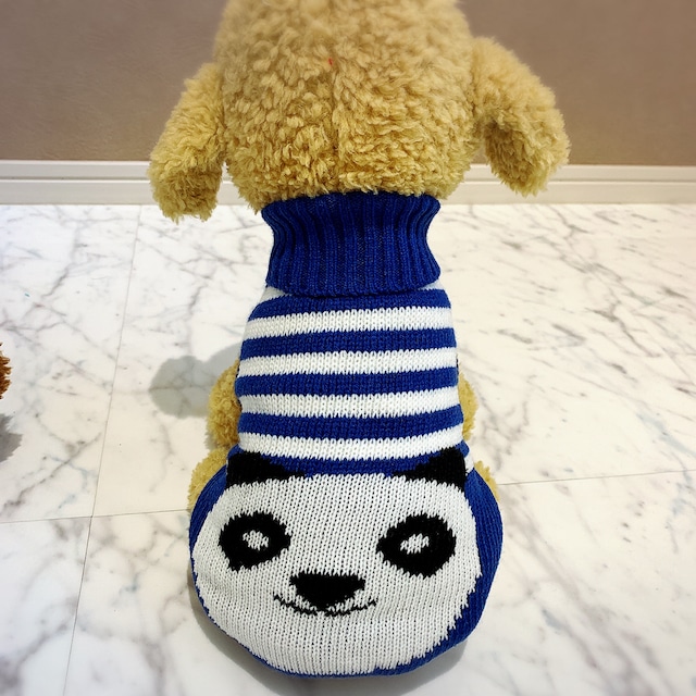 犬服 猫服 ペット服 パンダちゃんボーダーセーター:XS〜XL