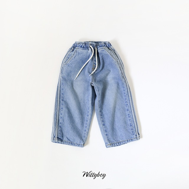 【取寄】witty boy｜double line washed denim｜ダブルラインウォッシュドデニム｜5-21｜kids&jr&mom｜26 spring