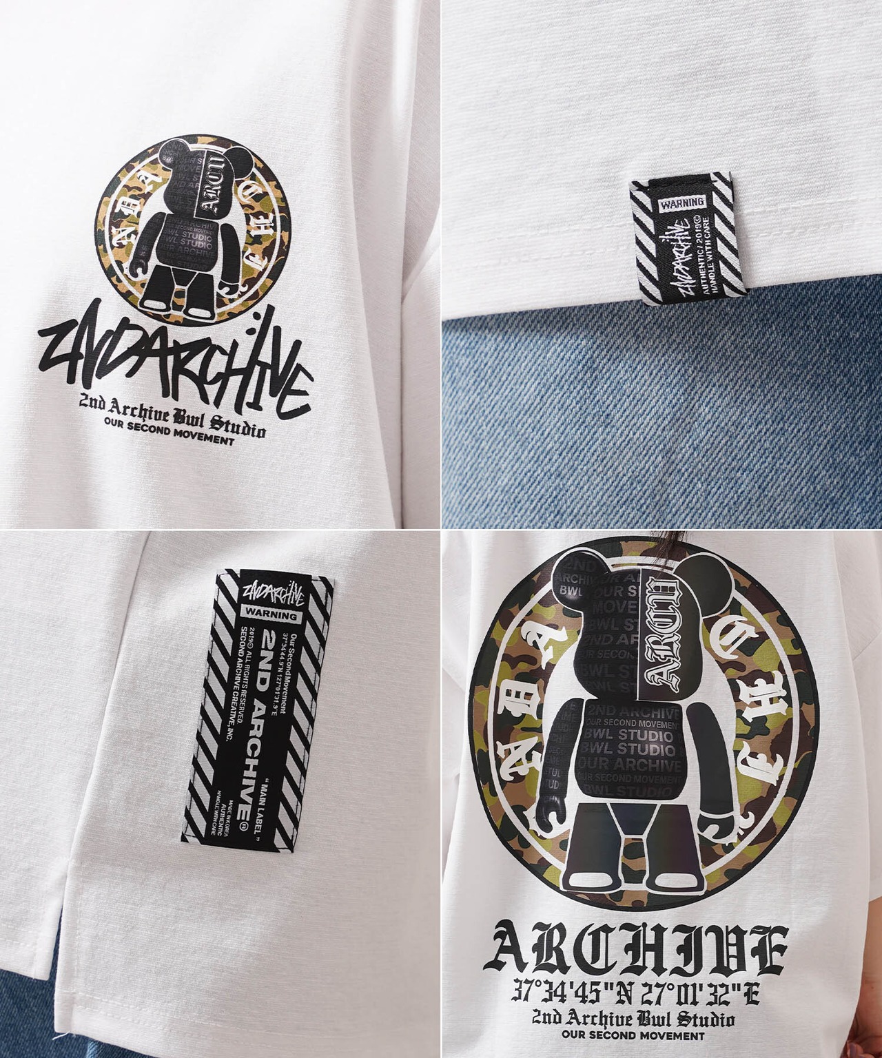 ◆2ND ARCHIVE リフレクター Tee(サークルベア)◆kr-26005