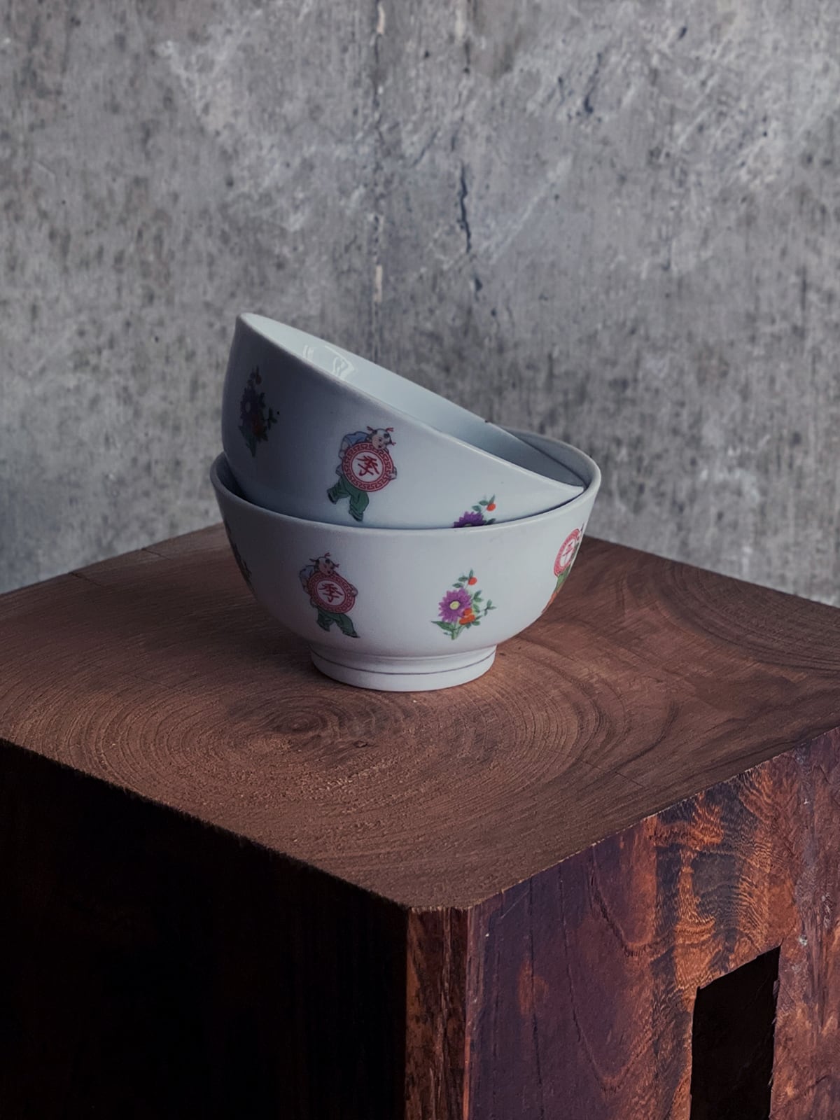 中国製造／「四季平安」童子ヴィンテージ茶碗 | 333 & tay - Delivery