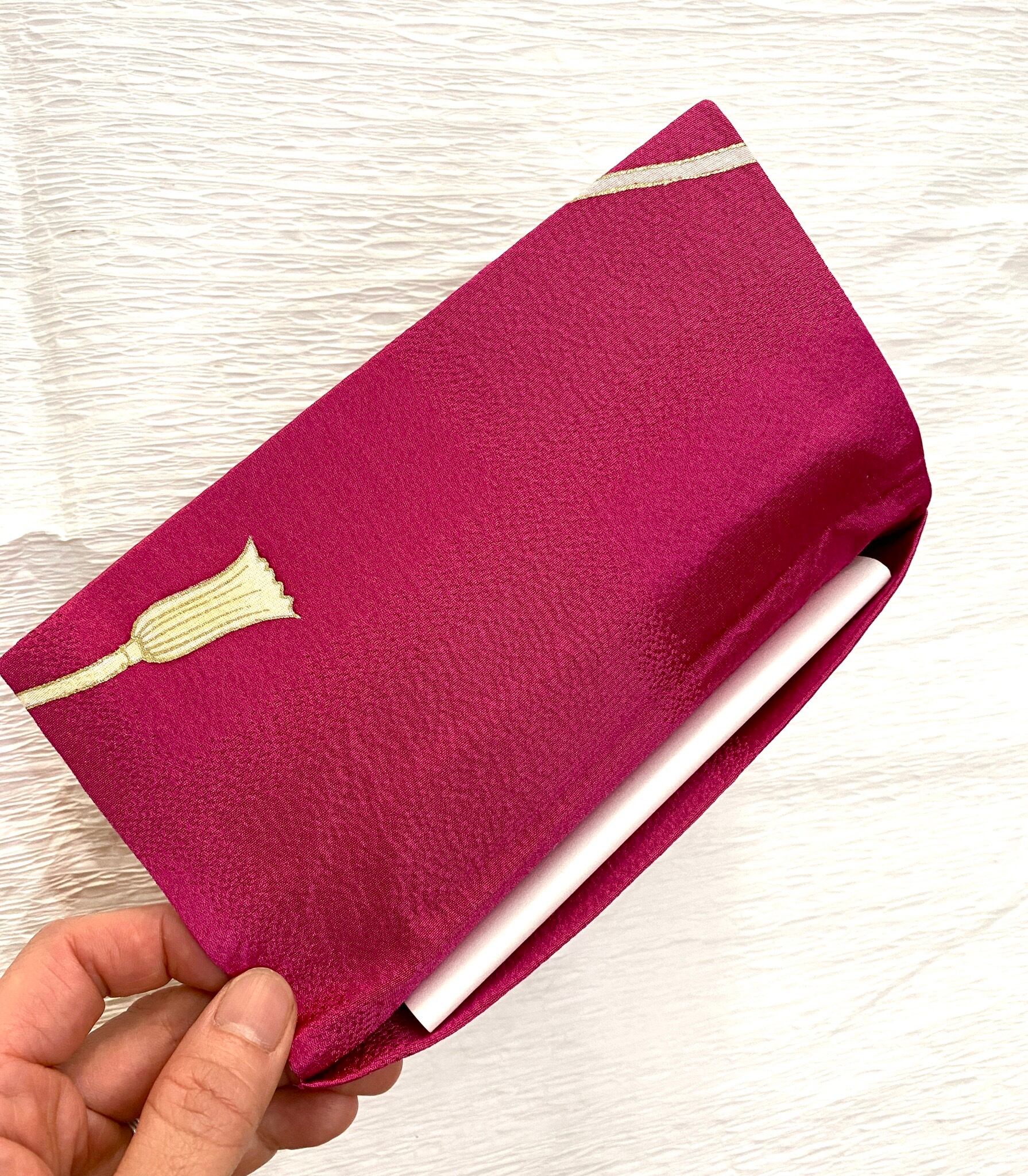 正絹お懐紙入れ＊濃牡丹色 | 手描友禅 tsukuruya＊染め工房造舎
