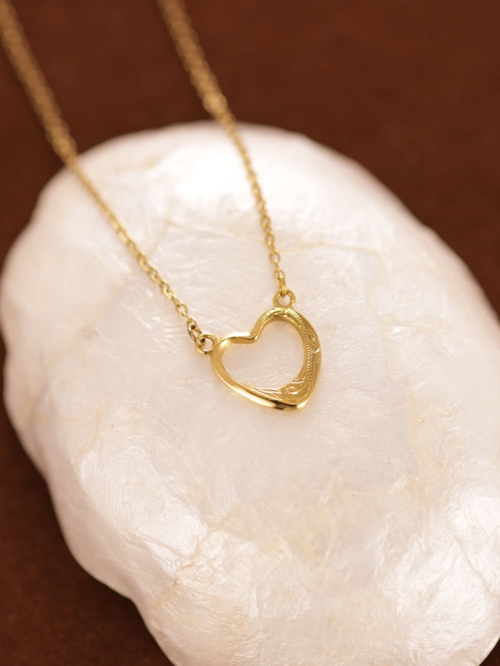 316L hawaiian heart ellipse necklace #n67