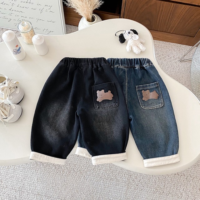 【BABY】クマロゴデニムパンツ