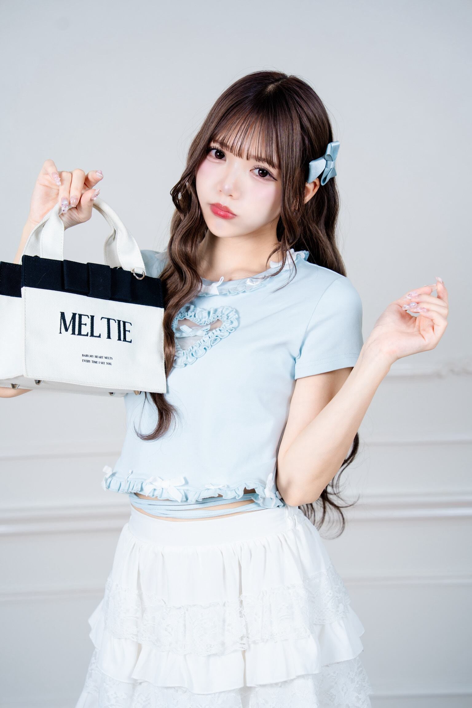ribbon canvas tote bag〈SMALL〉
