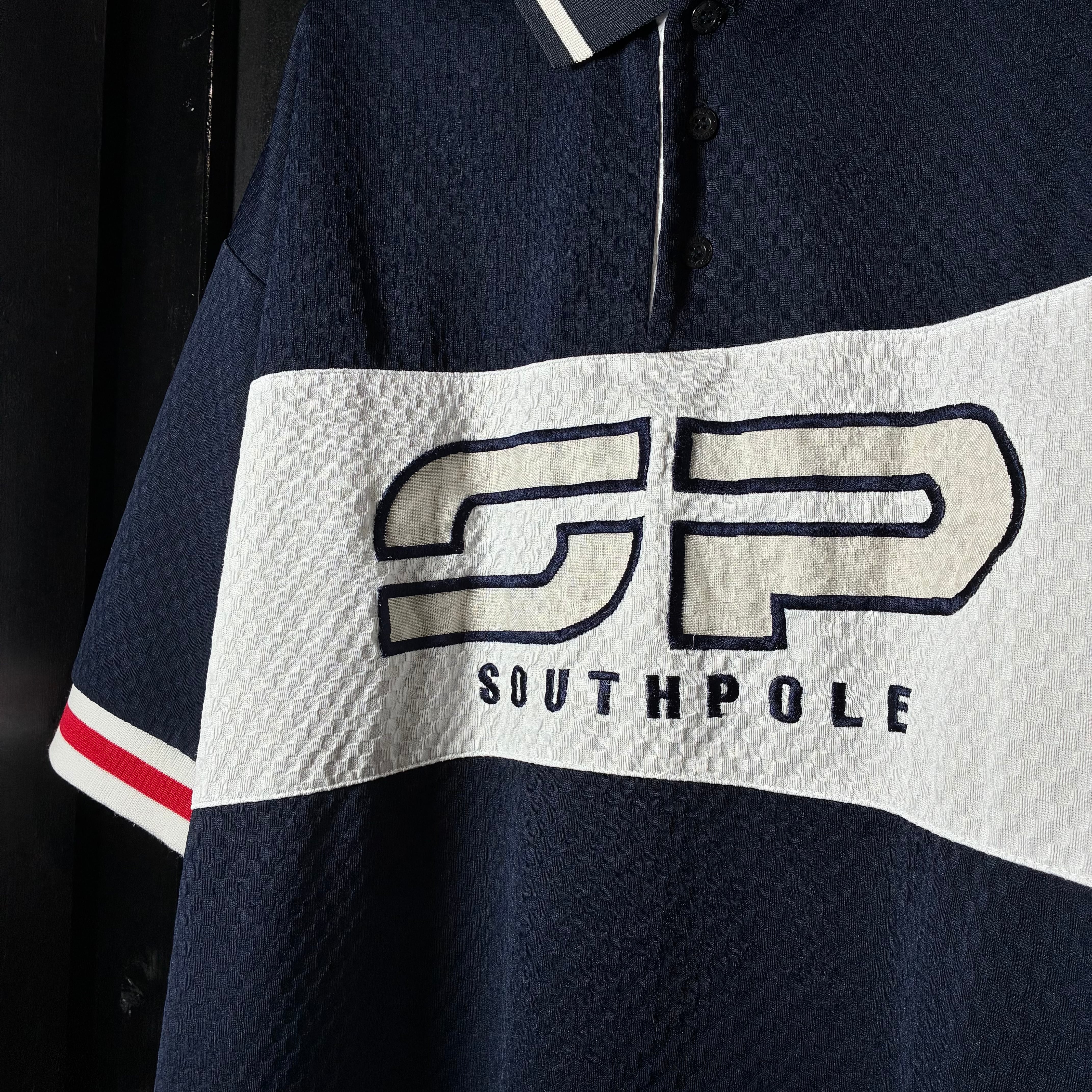 SOUTH POLE 半袖ゲームシャツ オーバーサイズ 白 ネイビー XL サウス