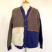 Panel Changing Hand Knit Cardigan　Navy