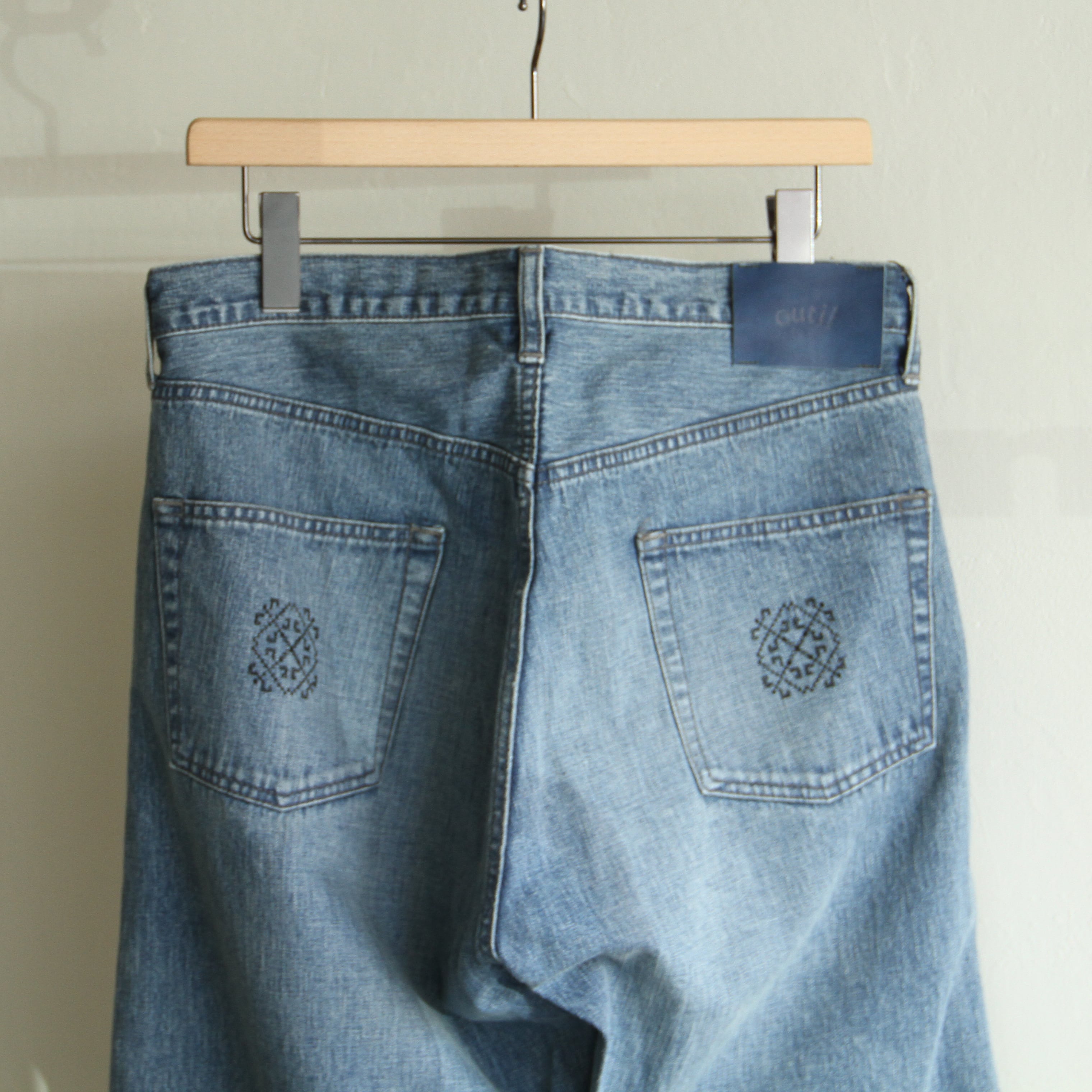 outil   突然消去あり OUTIL ] PANTALON BOUDES FADED BLUE - spares