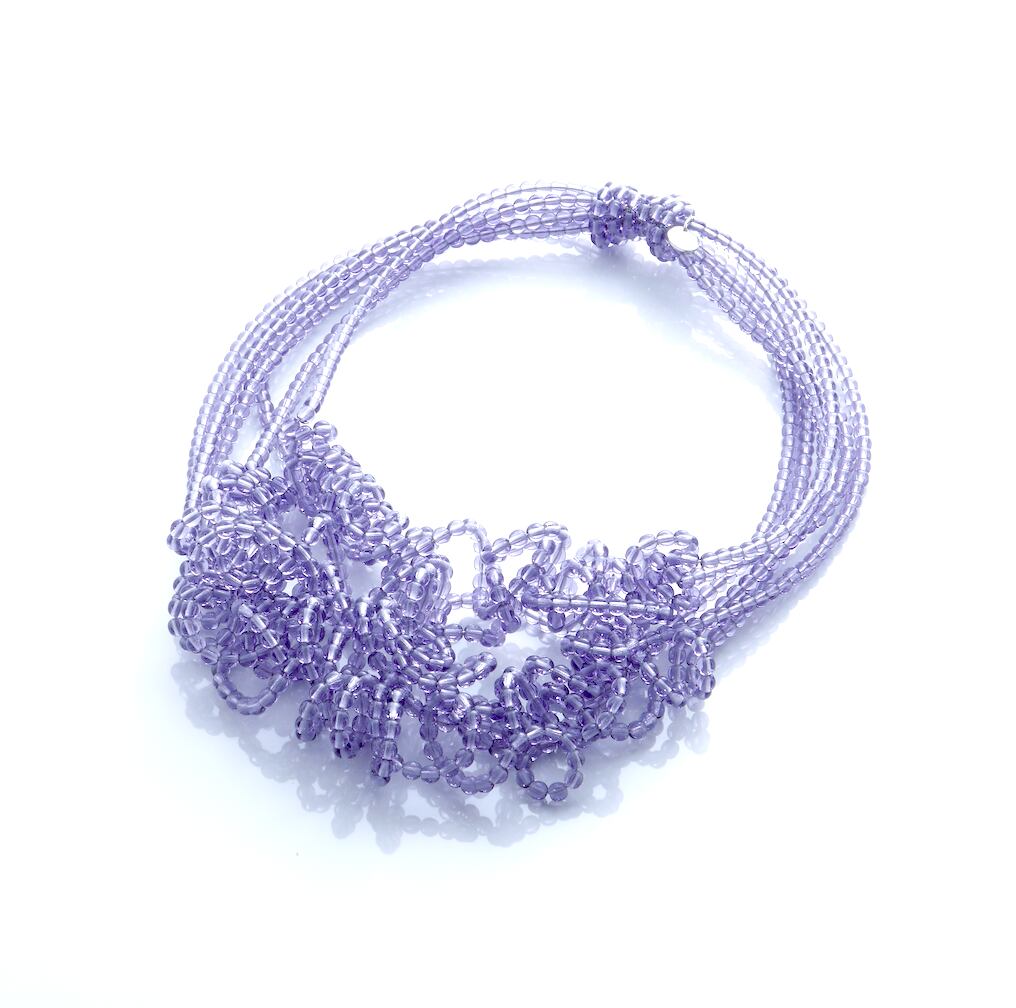 【Ricca (リッカ)】 6連 ストレッチネックレス ( ラベンダー)