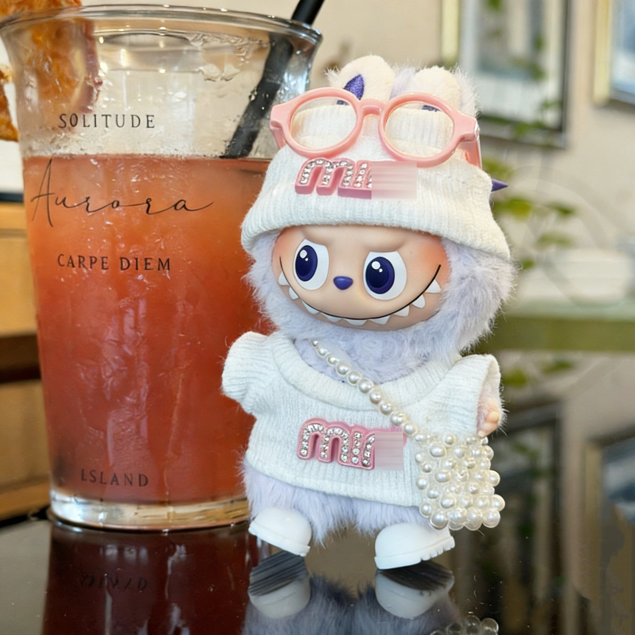 Labubu 10cm 4.0対応 甘め華やかフルセット キラキラロゴトップス＋