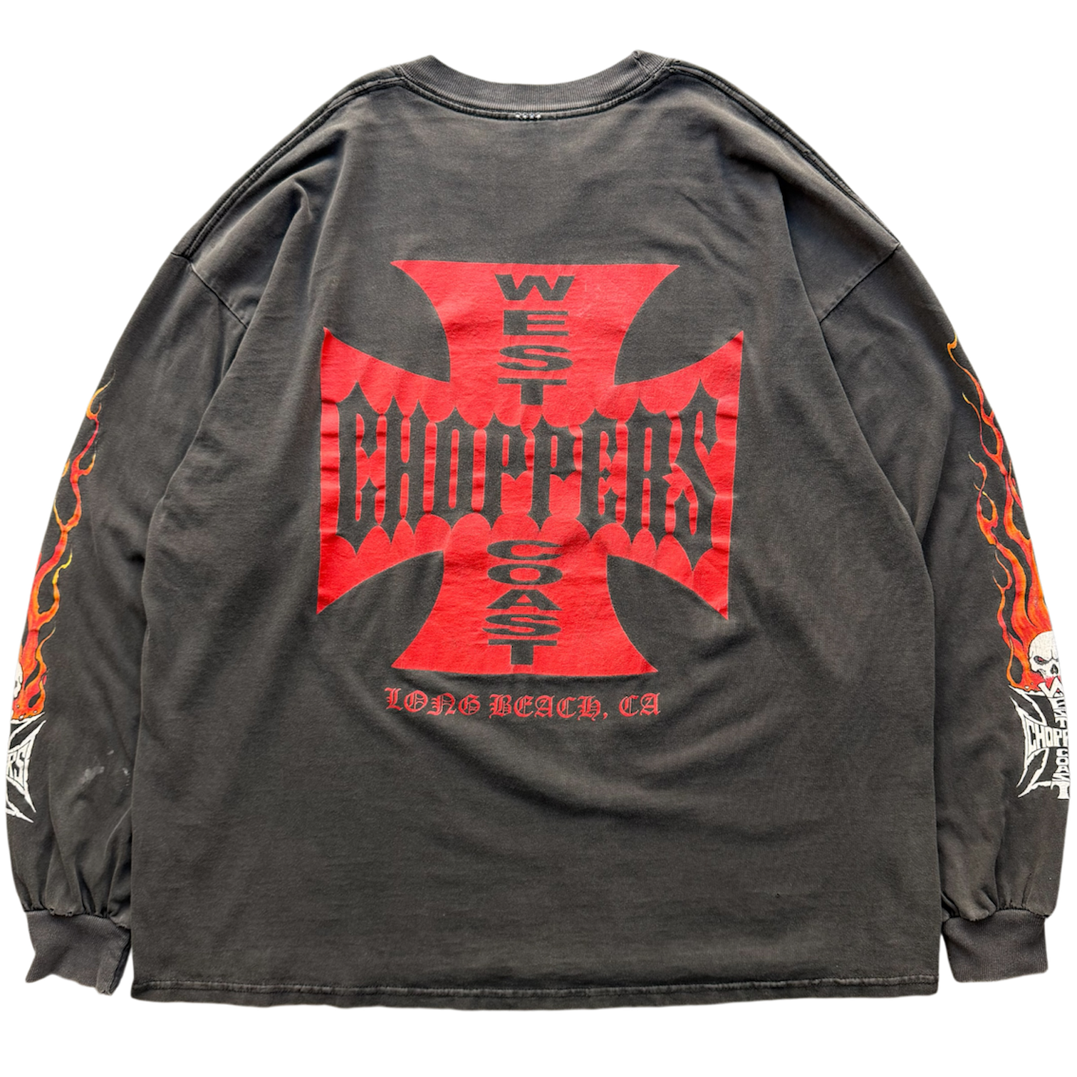 West Coast Choppers Skull Flame Longsleeve Tee
