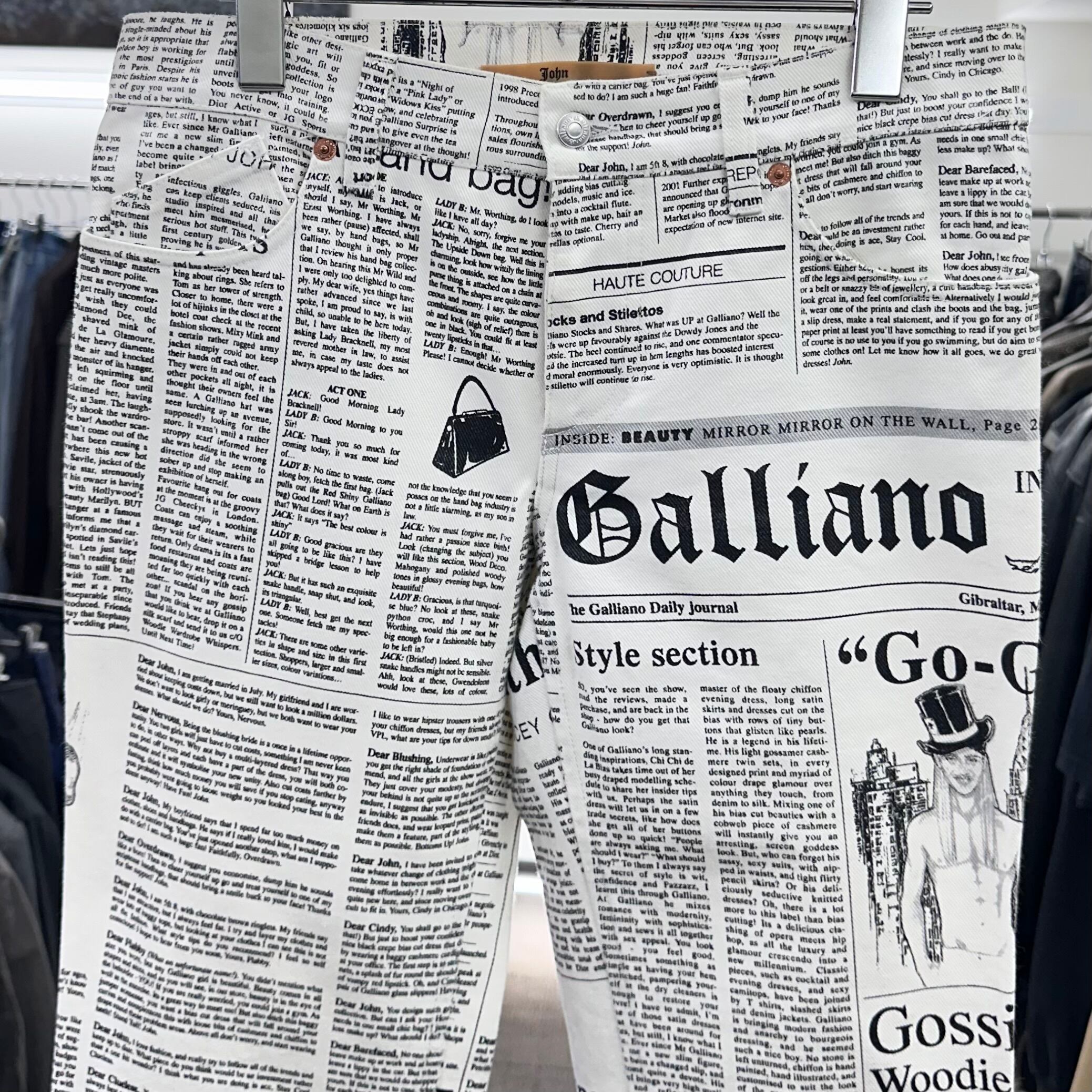 2000s JOHN GALLIANO GAZETTE NEWSPAPER JEANS | ZSC