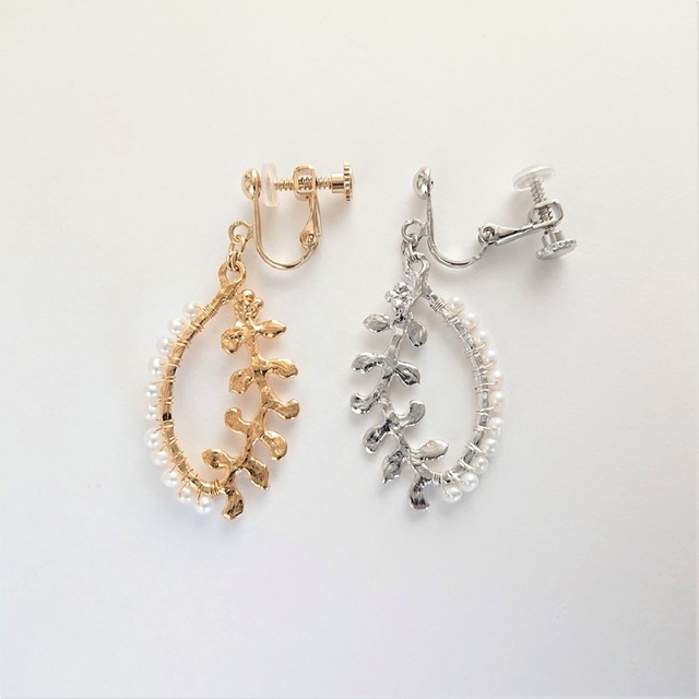 leaf pierce / earring  001