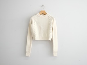 SEEALL”Women CROPPED SWEATER “ WHITE