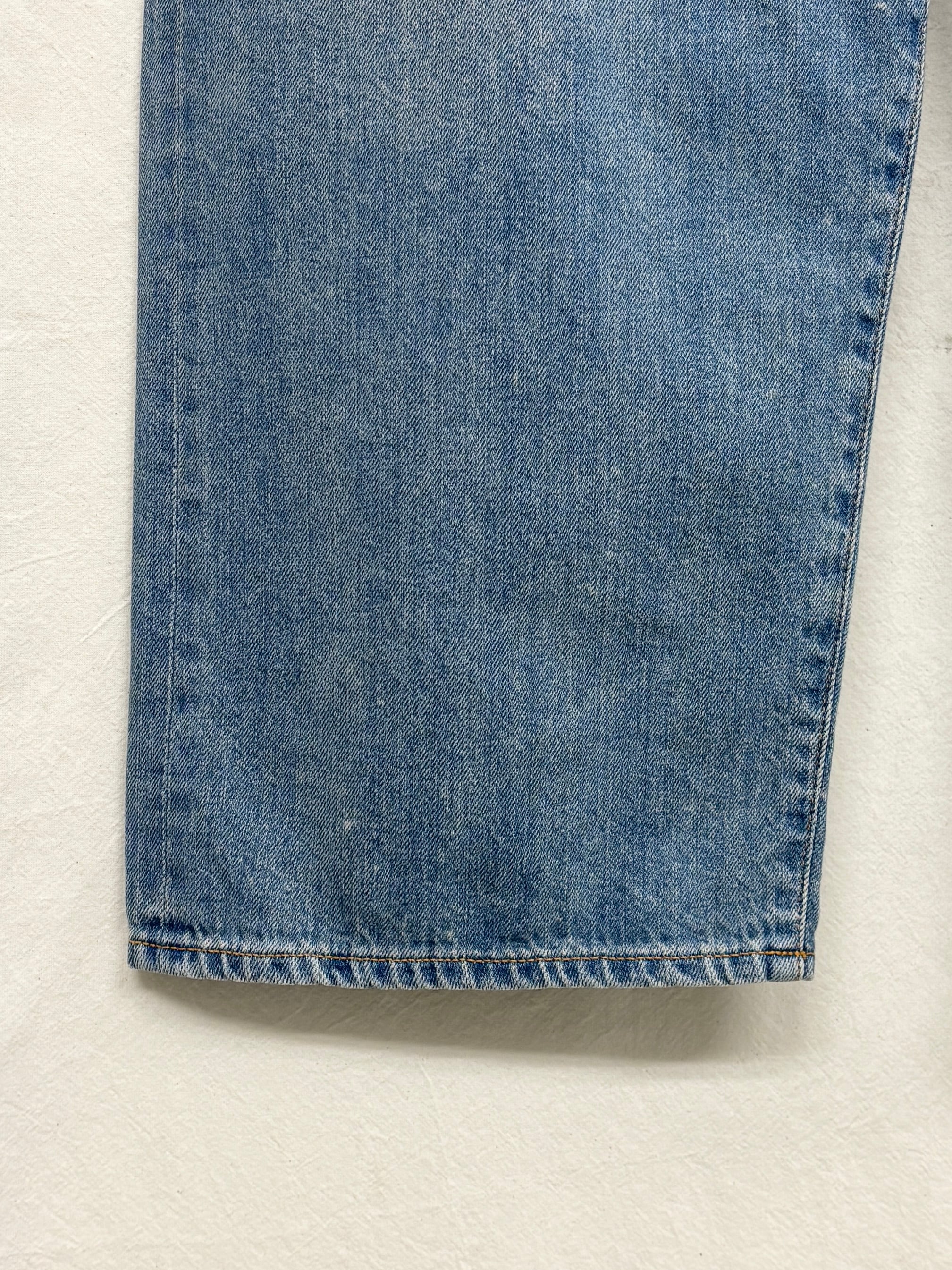 awasa / selvage light oz denim 5 pocket wide pants (INDIGO FADE