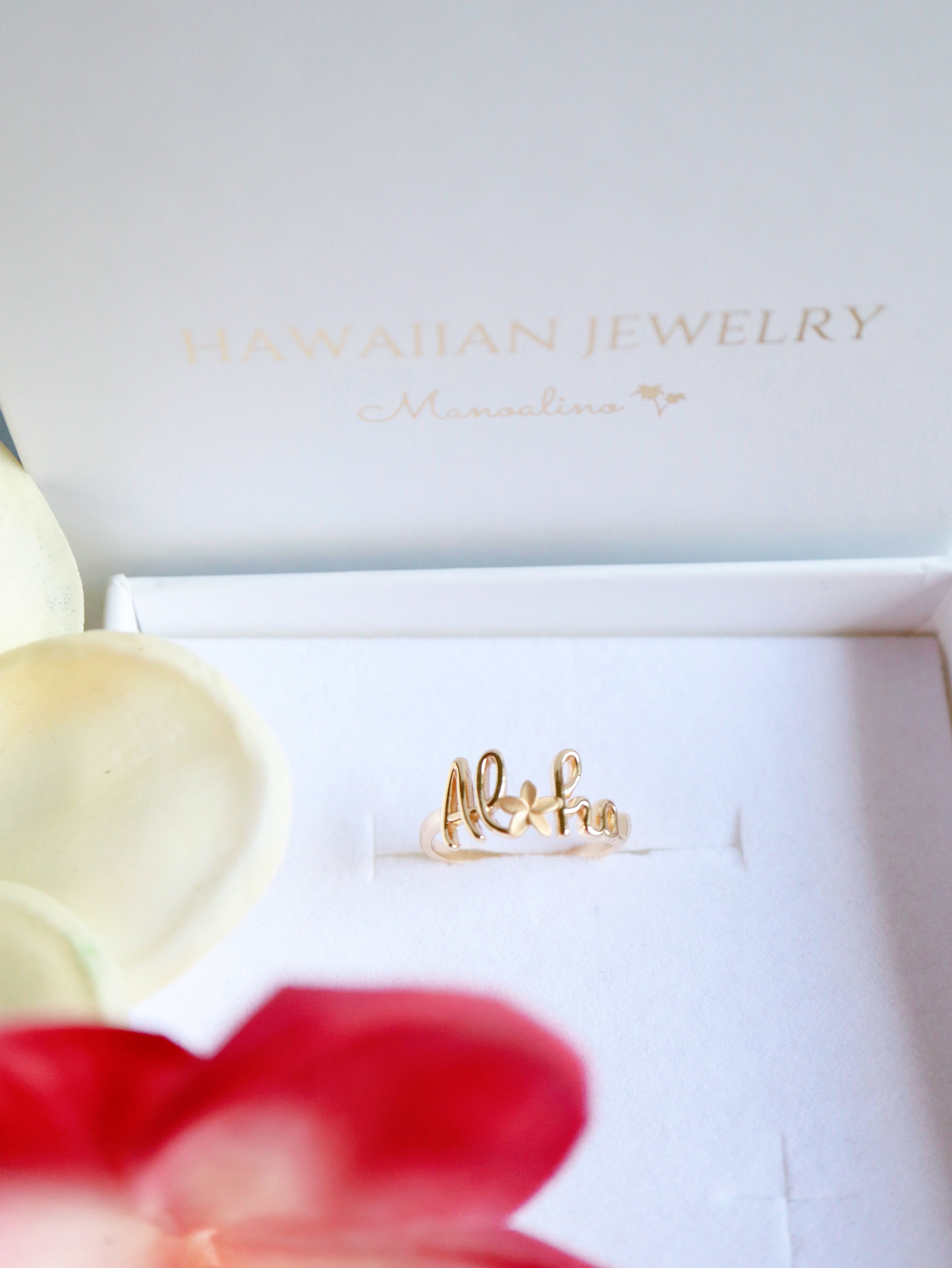 Aloha×Plumeria ring Hawaiian jewelry(Aloha×プルメリアリング、指輪