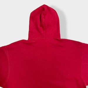 【JERZEES】高校 バスケ部 YANKTON BUCKS プリント ロゴ スウェット パーカー フーディー hoodie プルオーバー XL ビッグシルエット 赤 us古着