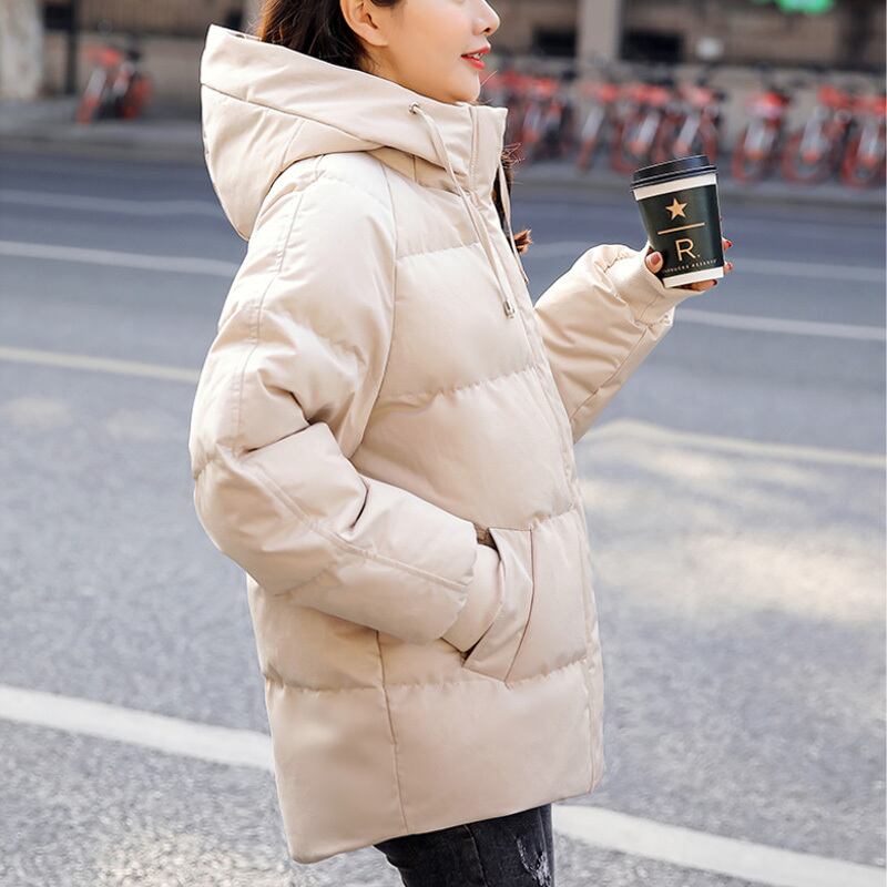 ダウンコート ミディ丈 フード付 無地 ゆったり オーバーサイズ 大人可愛い カジュアル フェミニン こなれ感 冬 お出かけ 通勤 デート 女子会 街角のカフェテラス