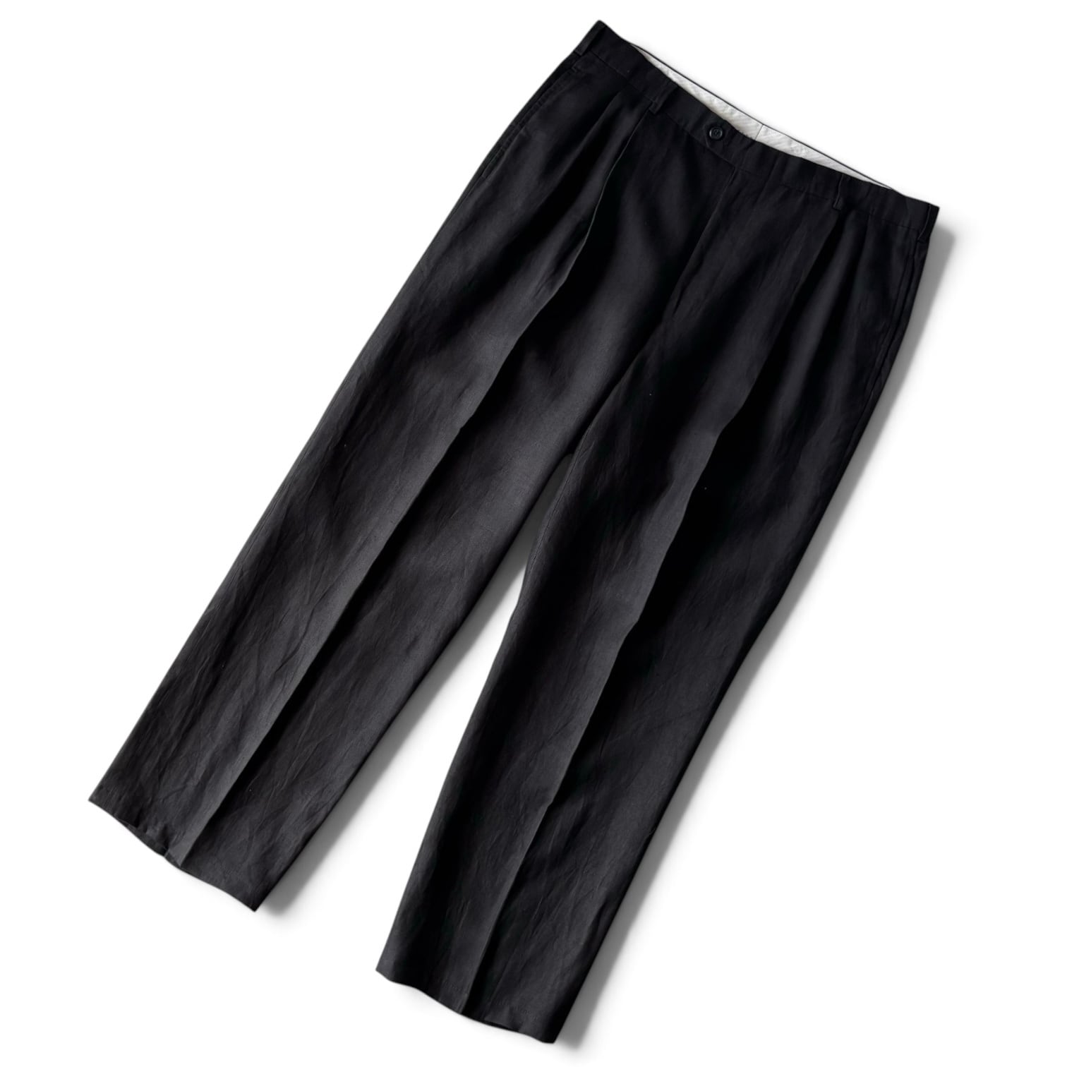 【極上品!!】00s NORDSTROM ブラックリネンスラックス W36L30 00s 