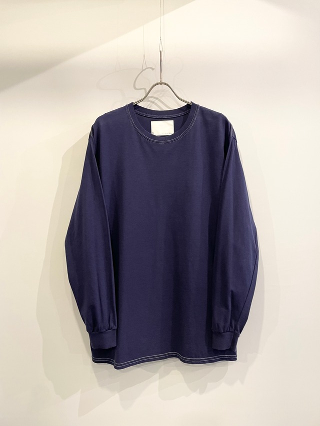 TrAnsference loose fit long sleeve T-shirt - midnight garment dyed