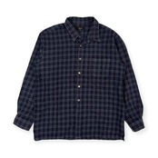 DAKS GOLF ダックス チェック ウール 長袖シャツ LL/メンズ ブルー