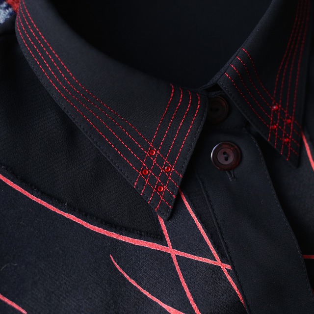 random switching see-through design mode shirt