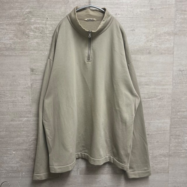 AURALEE オーラリー ELASTIC HIGH GAUGE SWEAT HALF ZIP P/O ハーフ 