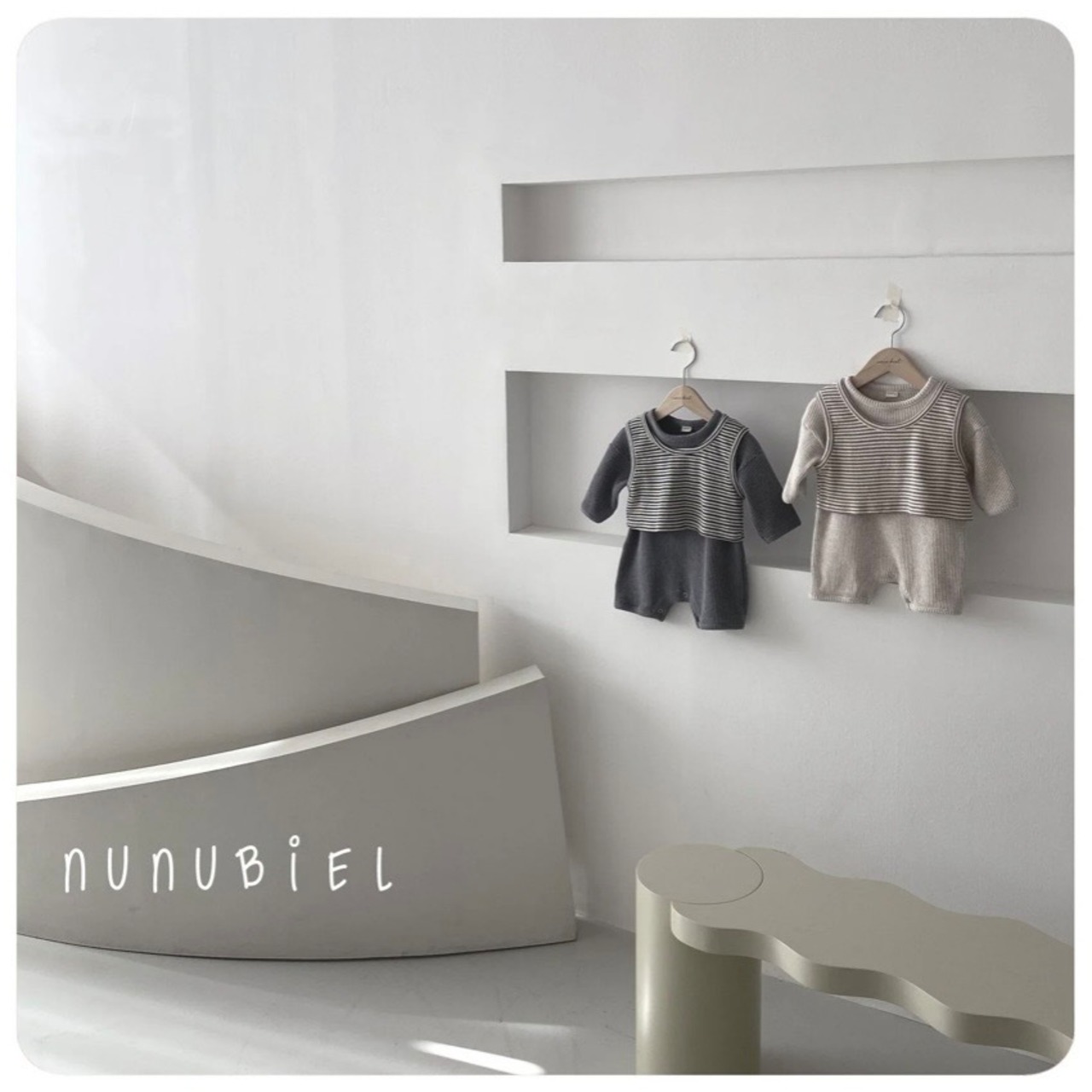 【nunubiel】ベベ クロッフルスーツ／オートミール（70~90cm） - 9