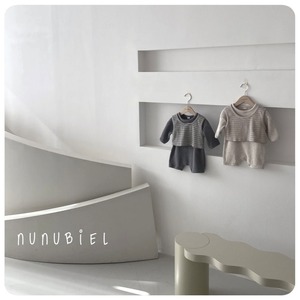 【nunubiel】ベベ クロッフルスーツ／オートミール（70~90cm）