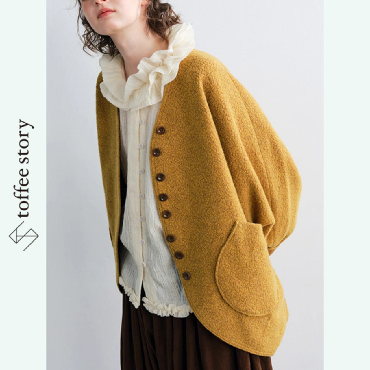 【2color】風を抱くバットスリーブのケープコート 《P0287》