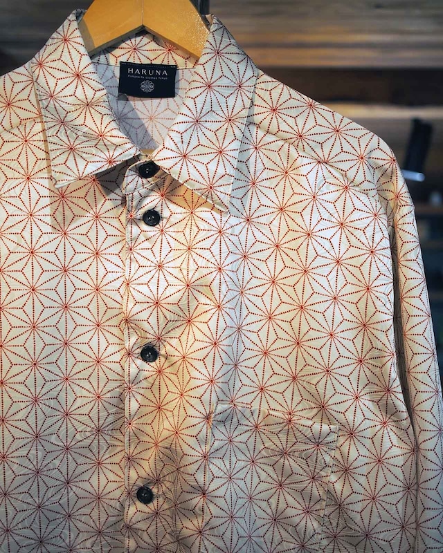 ASANOHA modern shirt / 和柄 シャツ 麻の葉