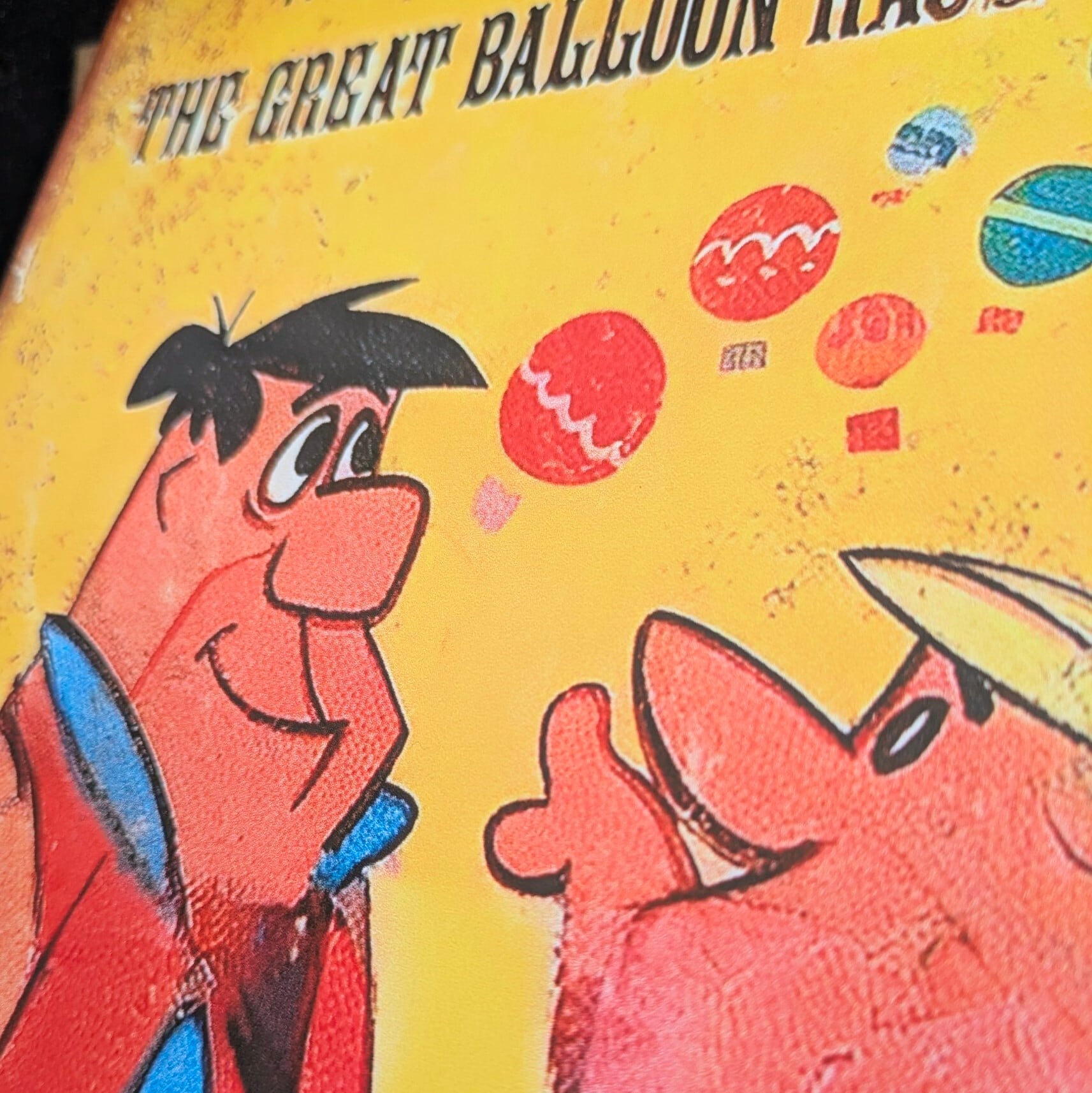 送料無料!ちょうどいいブリキ看板 ビンテージ加工【 The Flintstones ( 原始家族フリントストーン ) 】『 The Great Balloon Race 』Hanna-Barbera Productions / ハンナ・バーベラ / METAL SIGN / メタルサイン / ブリキ看板 / サインボード / ビンテージ加工 〚アメリカン雑貨 アメトイ〛