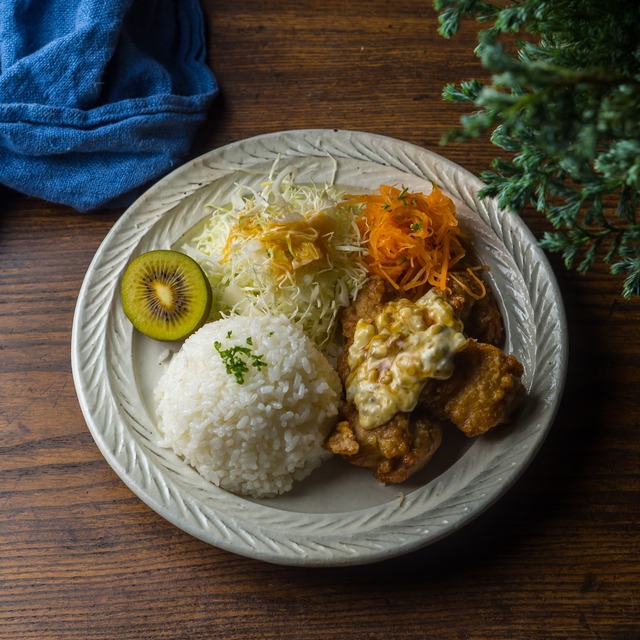 鉄散リーフリム皿 8寸（大皿・リムプレート）／古谷 浩一